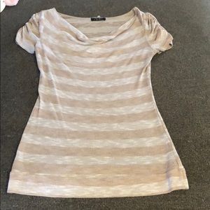 Striped tan and cream top